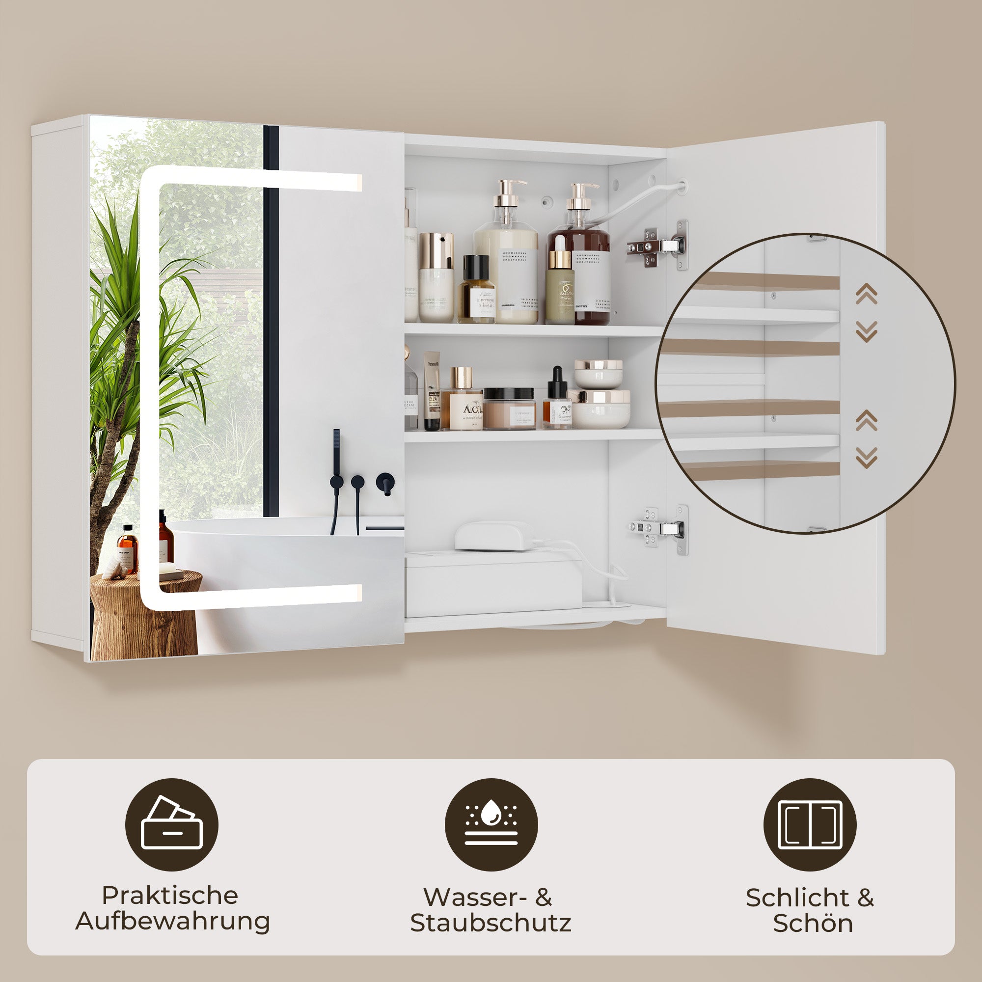 bealife-ap85-spiegelschrank-80-cm-wei-mit-led-3-lichtfarben image 6