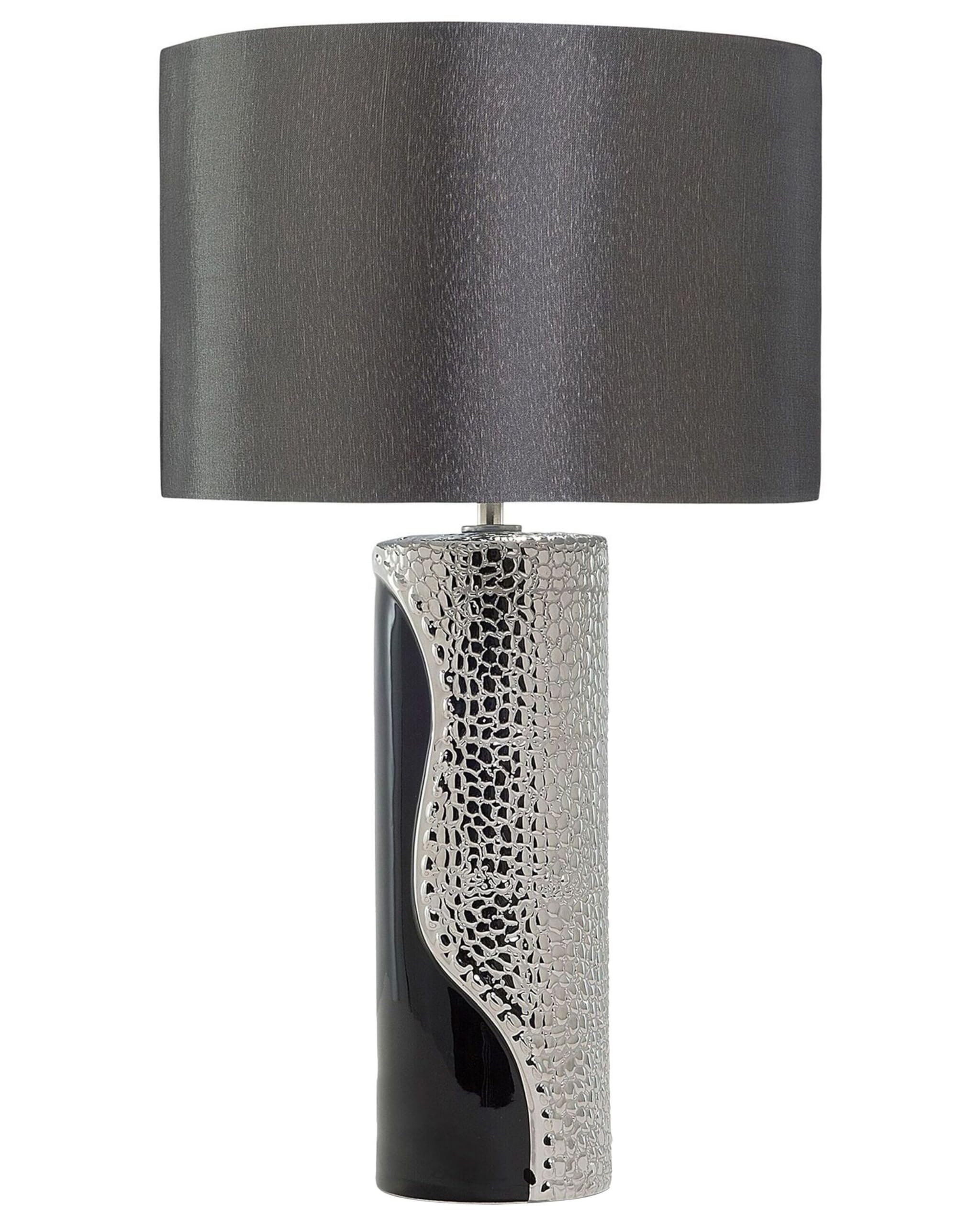 beliani-aiken-tischlampe-schwarz-silber-kunstseide-e27 image 1