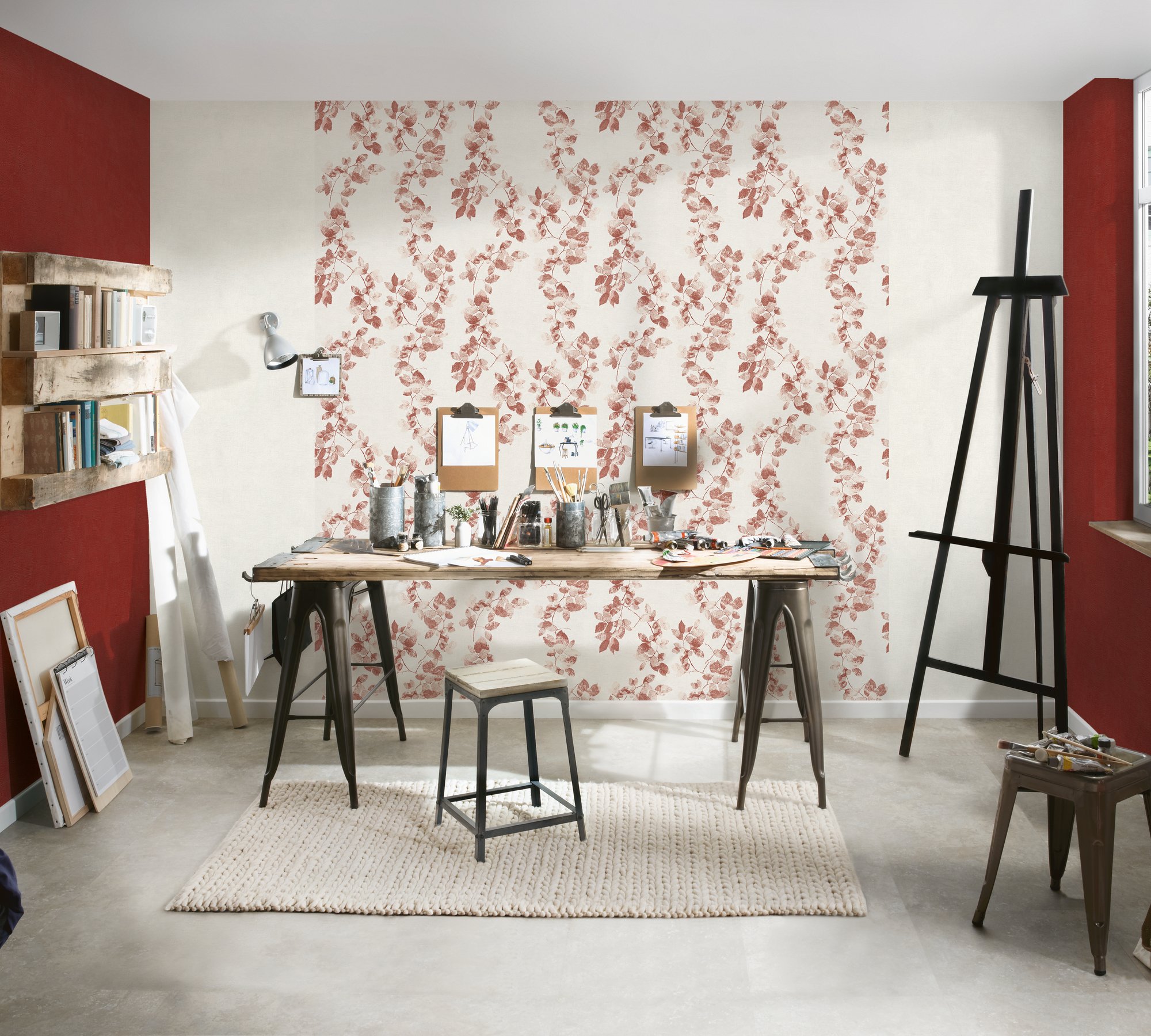 a-s-cr-ation-daniel-hechter-vliestapete-blumen-creme-rot image 4