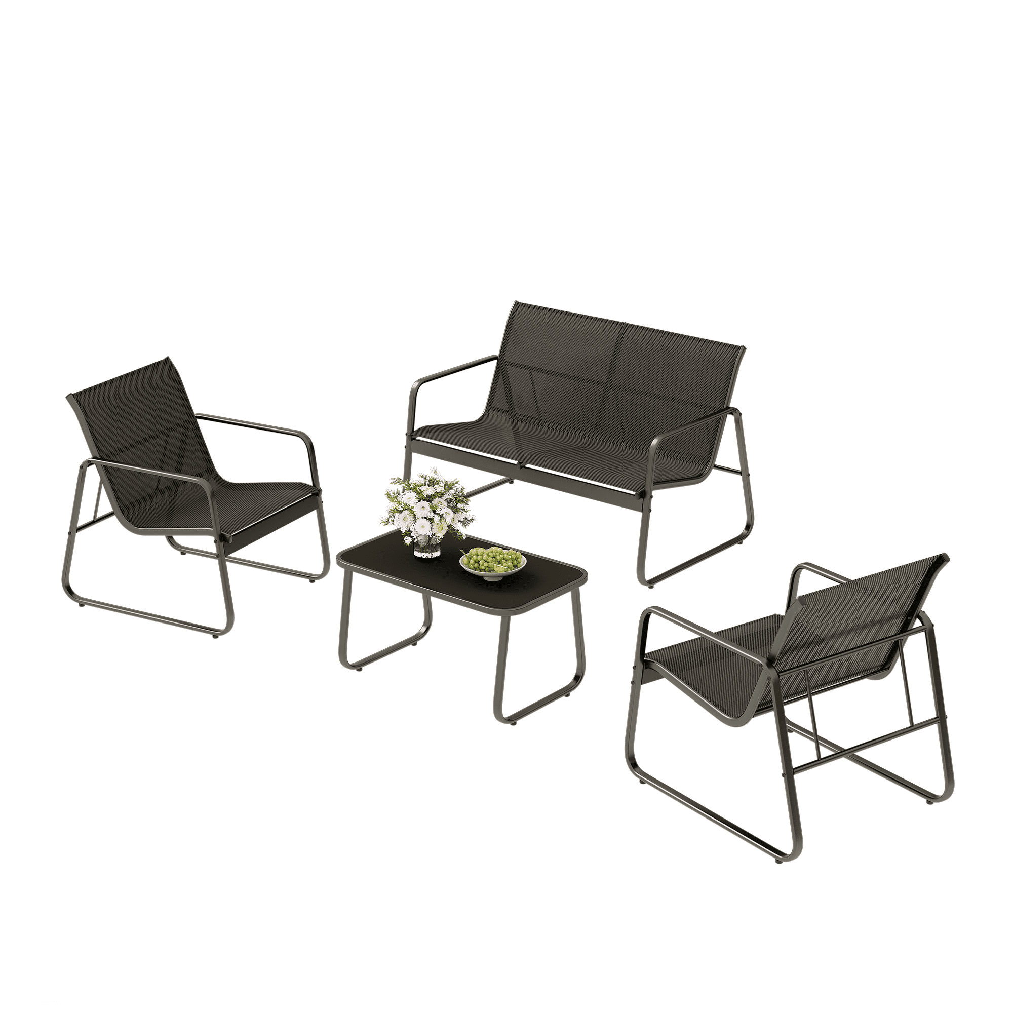 bealife-wr250-gartenm-bel-set-schwarz-4-teilig-rattan-glas image 1