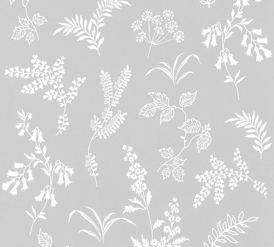 a-s-cr-ation-flavour-papiertapete-grau-floral-ansatzfrei image 1