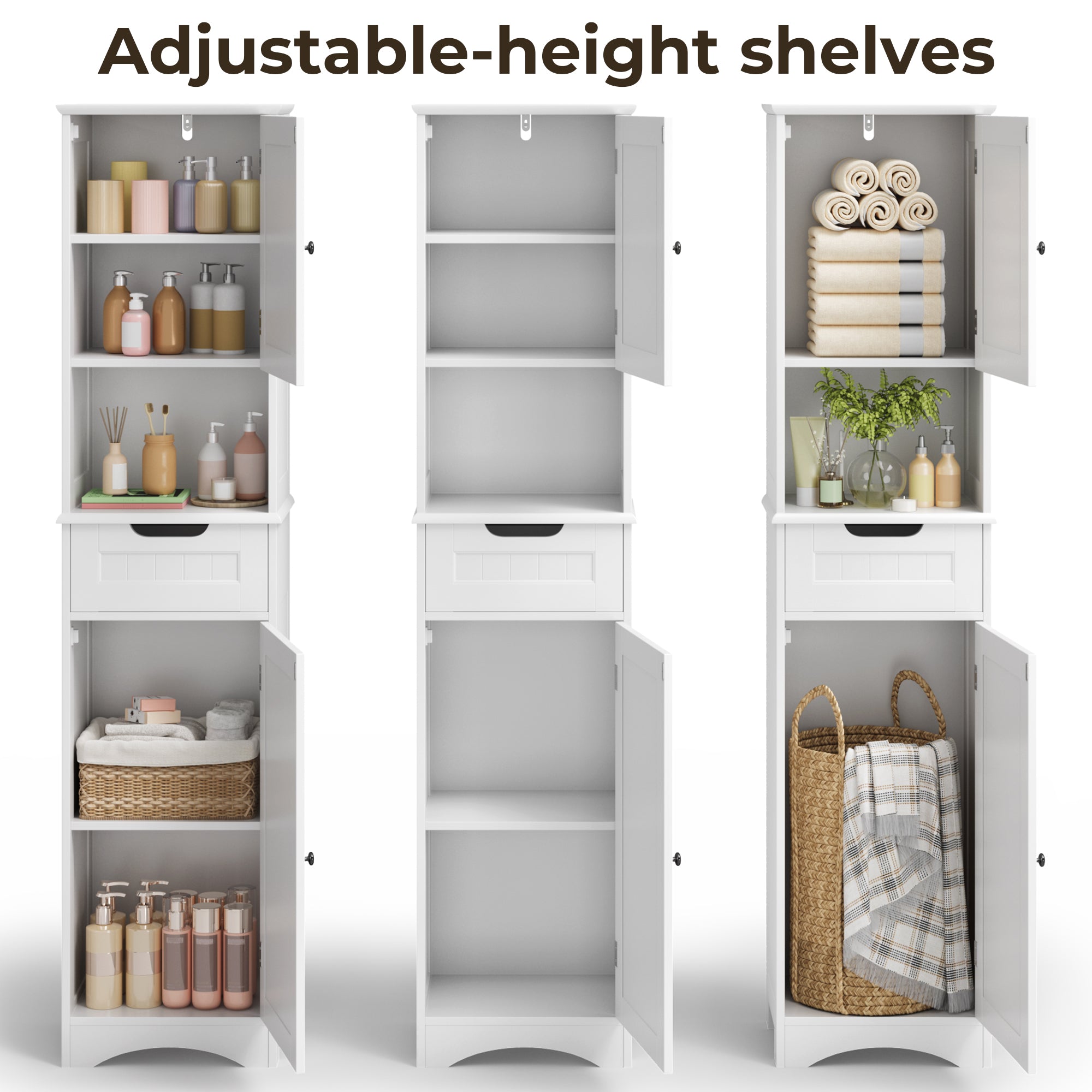 bealife-ap13-badezimmerschrank-schmal-wei-170-cm-mit-schublade image 4