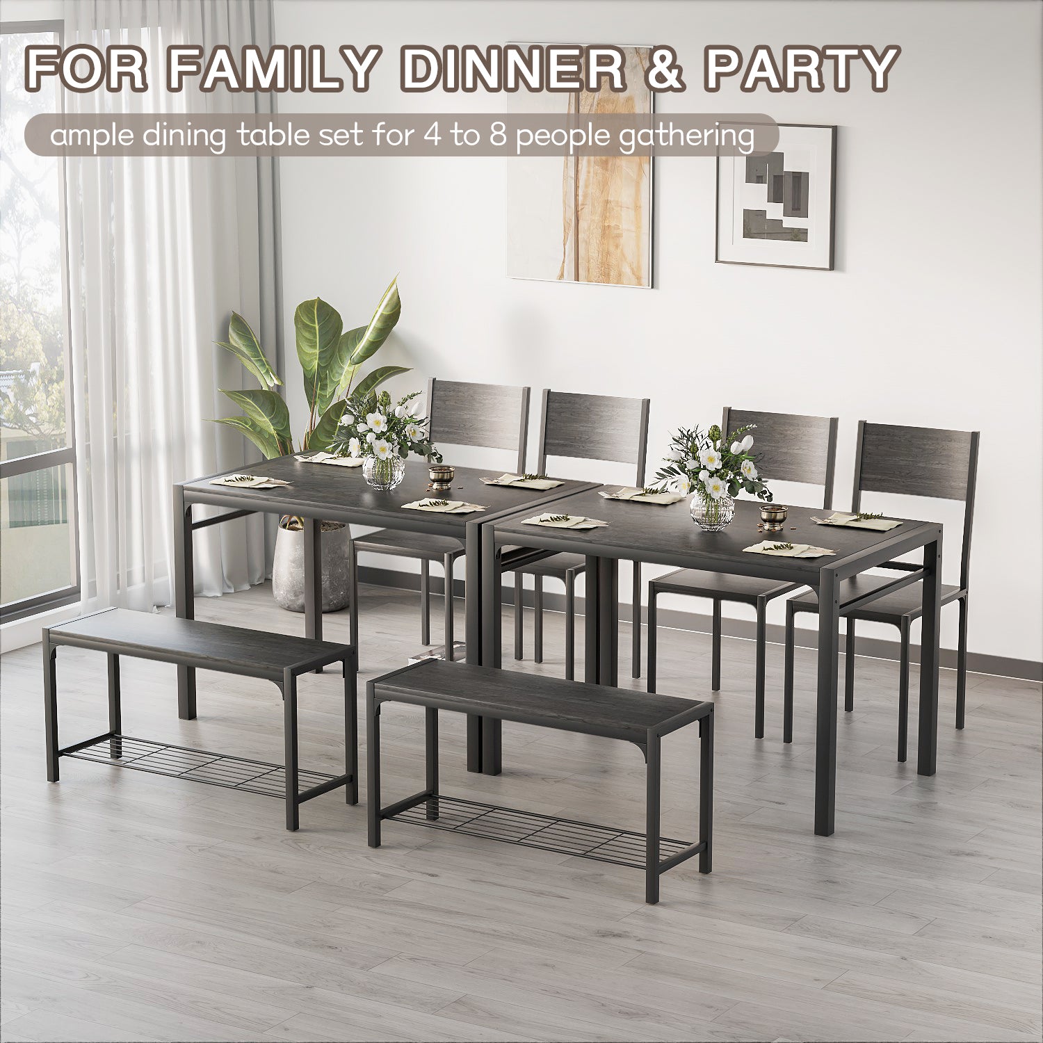 homall-patio-furniture-essgruppe-grau-4-teilig-mit-bank image 4