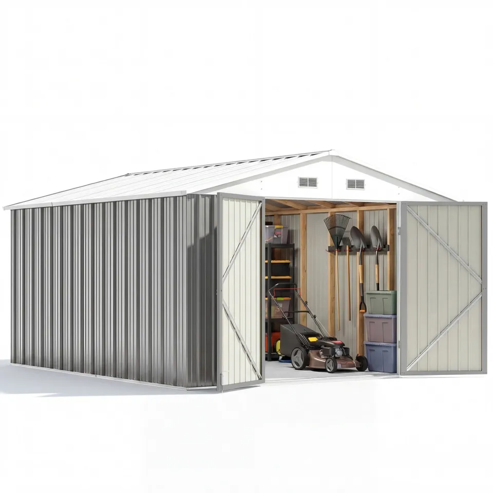 homall-metal-shed-ger-tehaus-metall-grau-10x12ft image 1