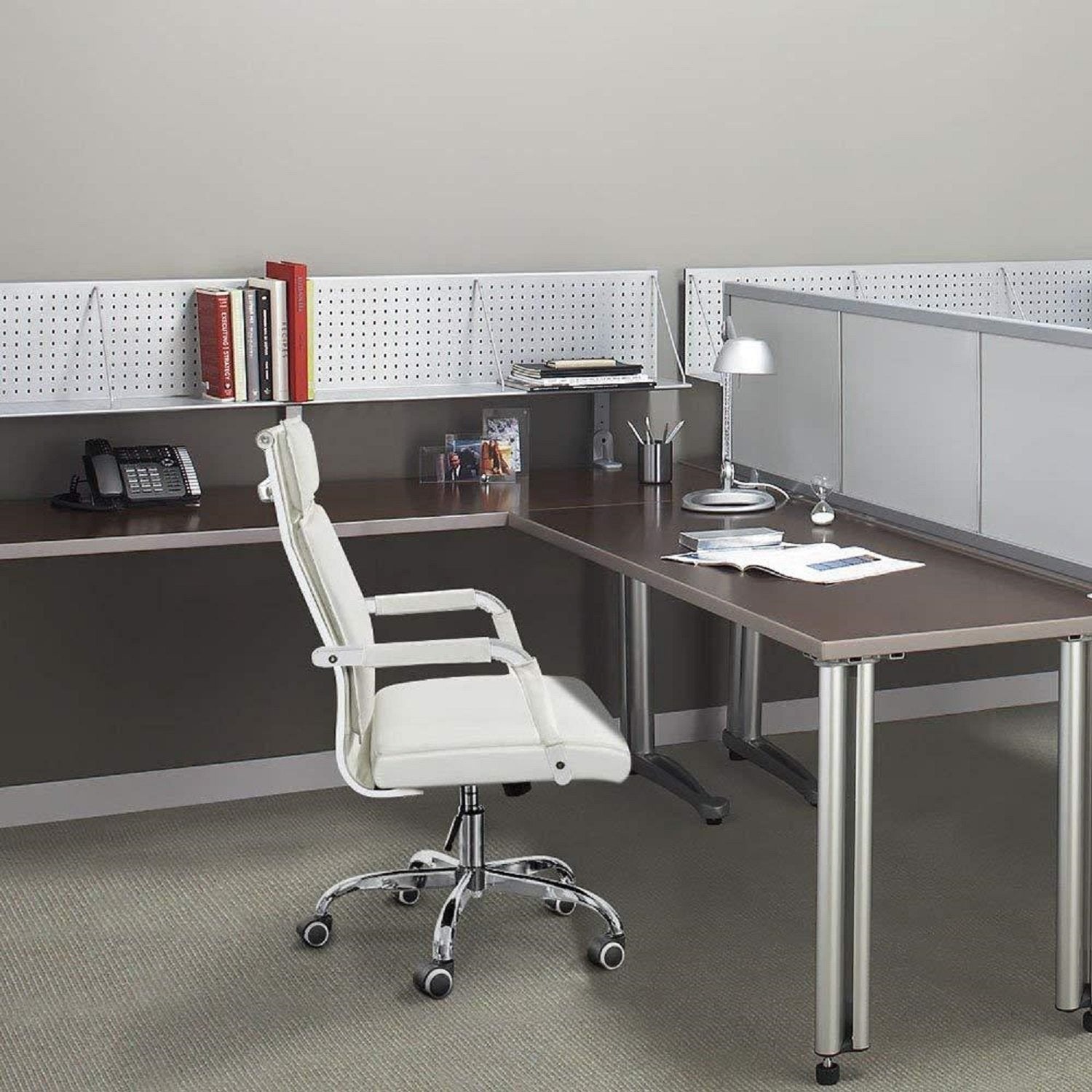 homall-office-leather-chair-b-rostuhl-schwarz-mittelhoch image 3