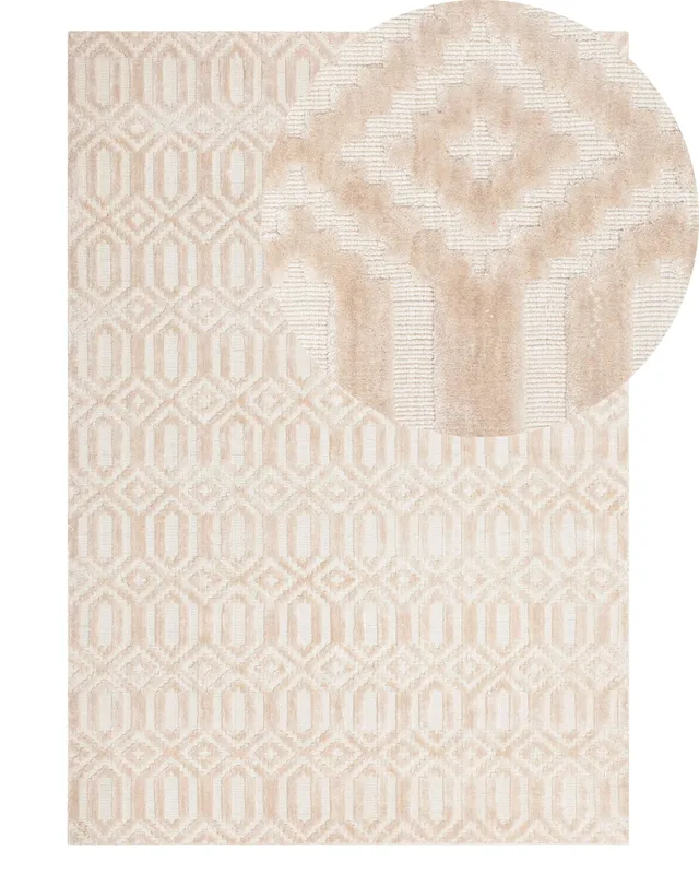 beliani-adatepe-teppich-140-x-200-cm-beige-viskose image 1