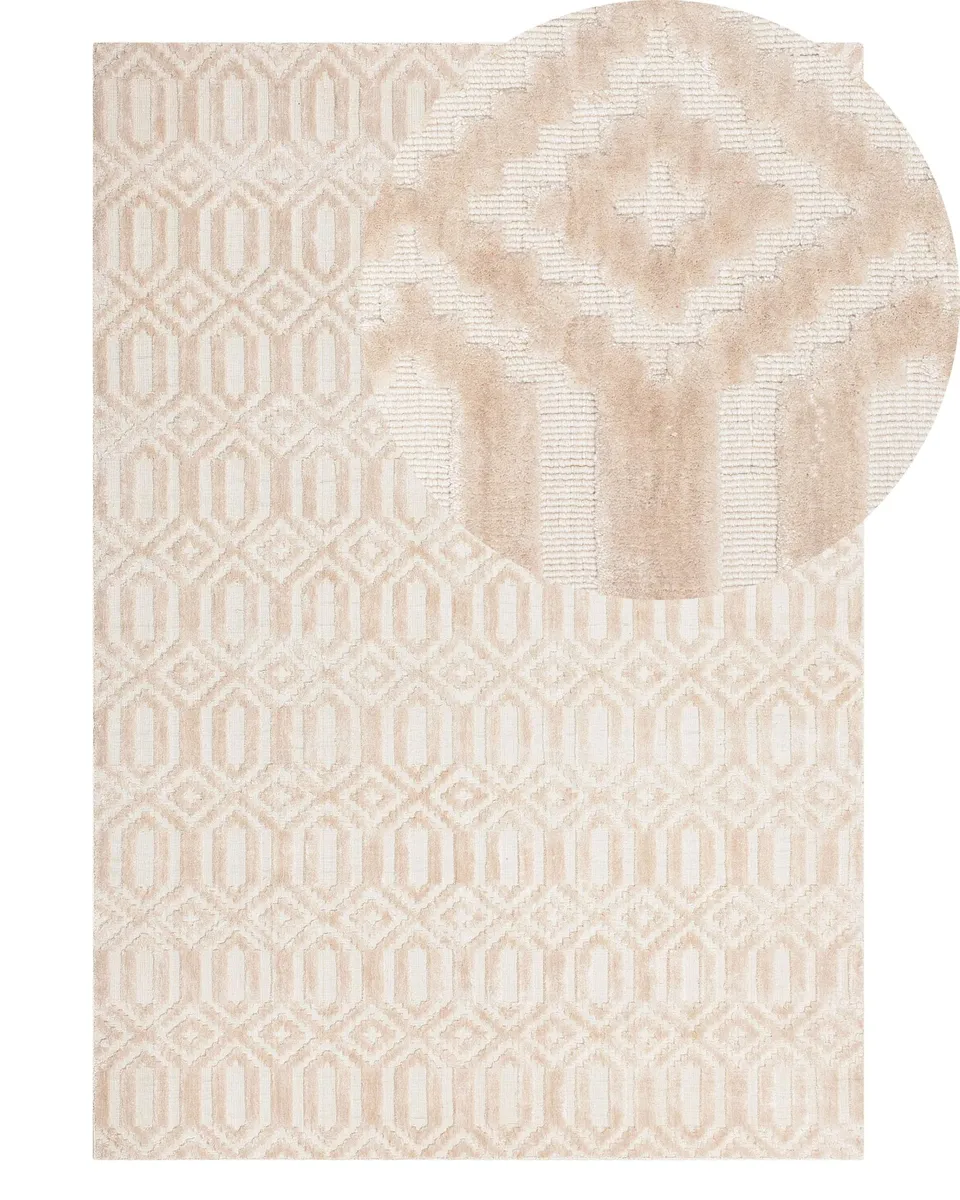 beliani-adatepe-teppich-140-x-200-cm-beige-viskose image 1