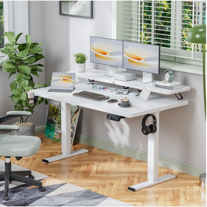 homall-standing-desk-47-schreibtisch-schwarz-h-henverstellbar image 2