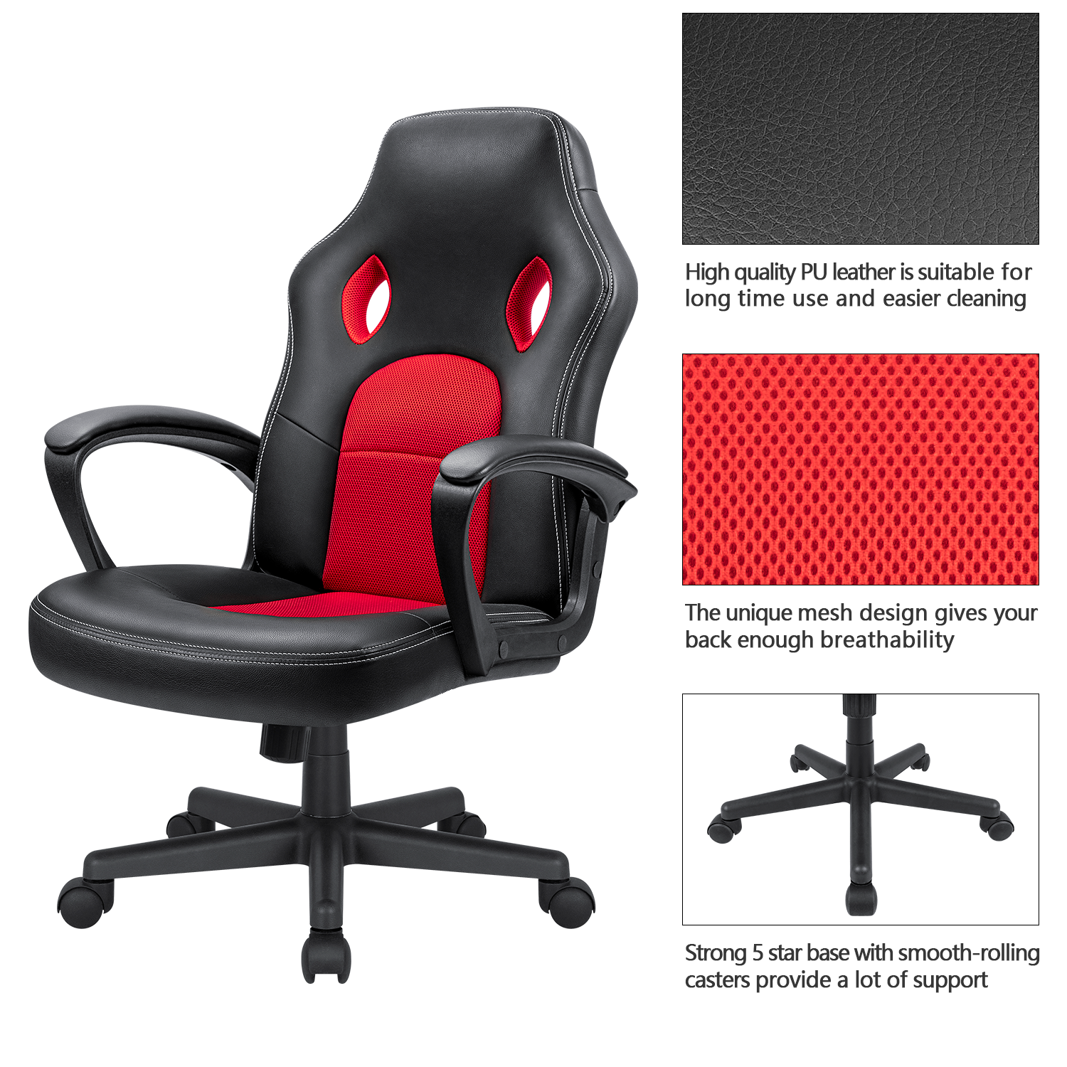 homall-gaming-desk-gaming-stuhl-schwarz-kunstleder-h-henverstellbar image 3