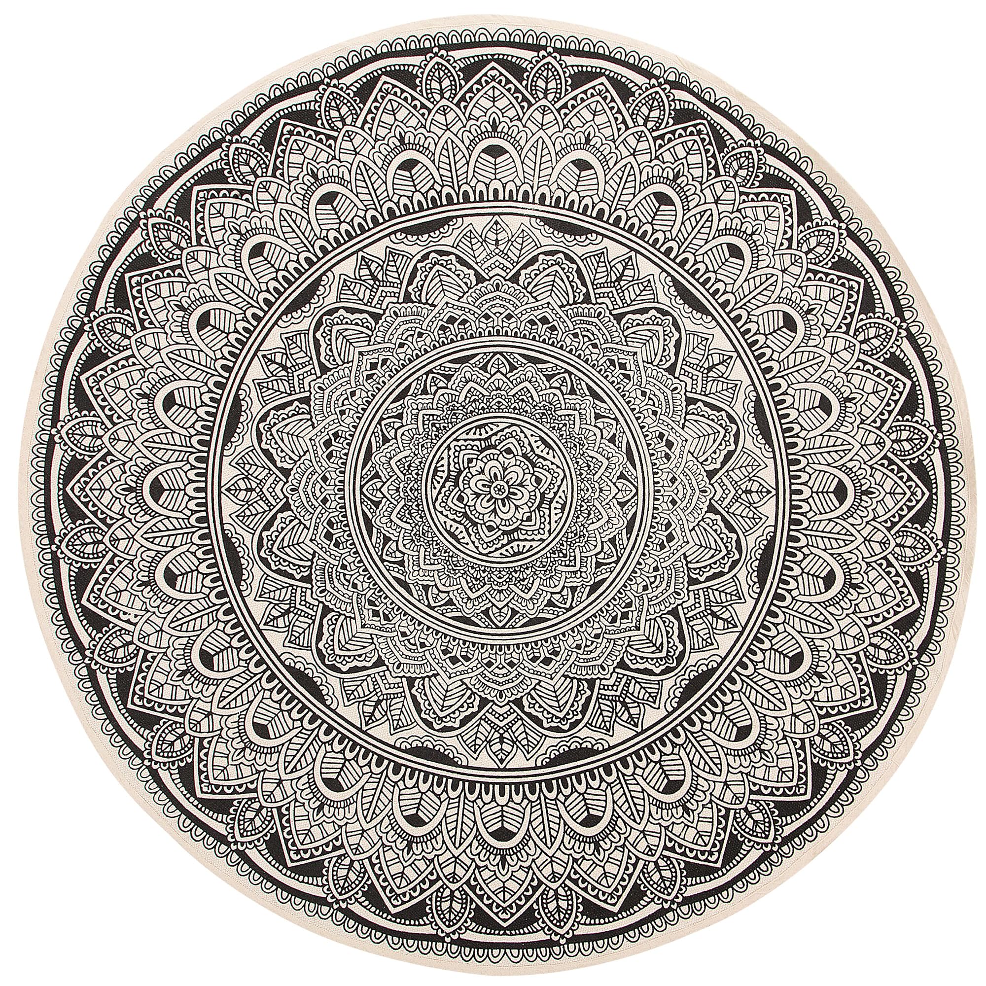 beliani-hizan-teppich-rund-120-cm-schwarz-baumwolle image 4
