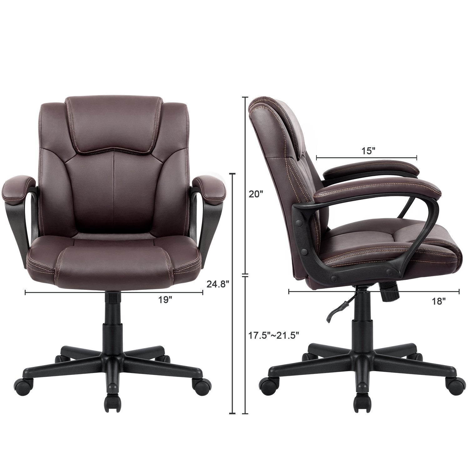homall-office-leather-chair-b-rostuhl-schwarz-pu-leder image 7