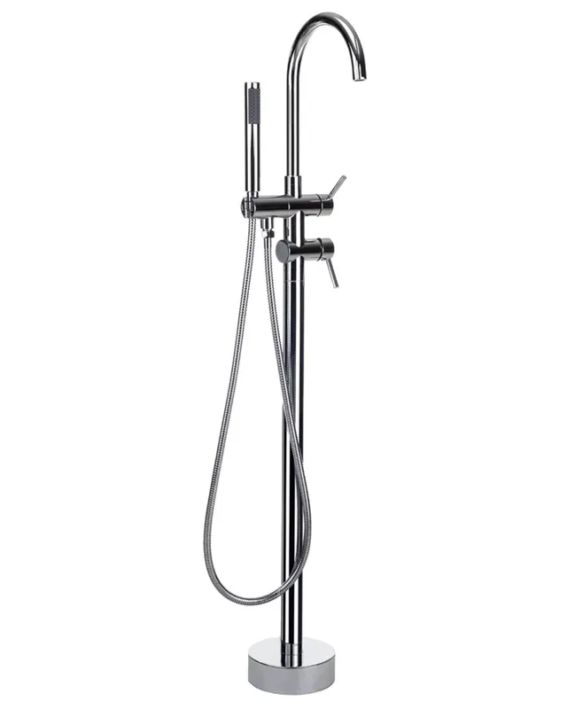 beliani-tugela-badewannenarmatur-freistehend-silber-mit-handbrause image 1