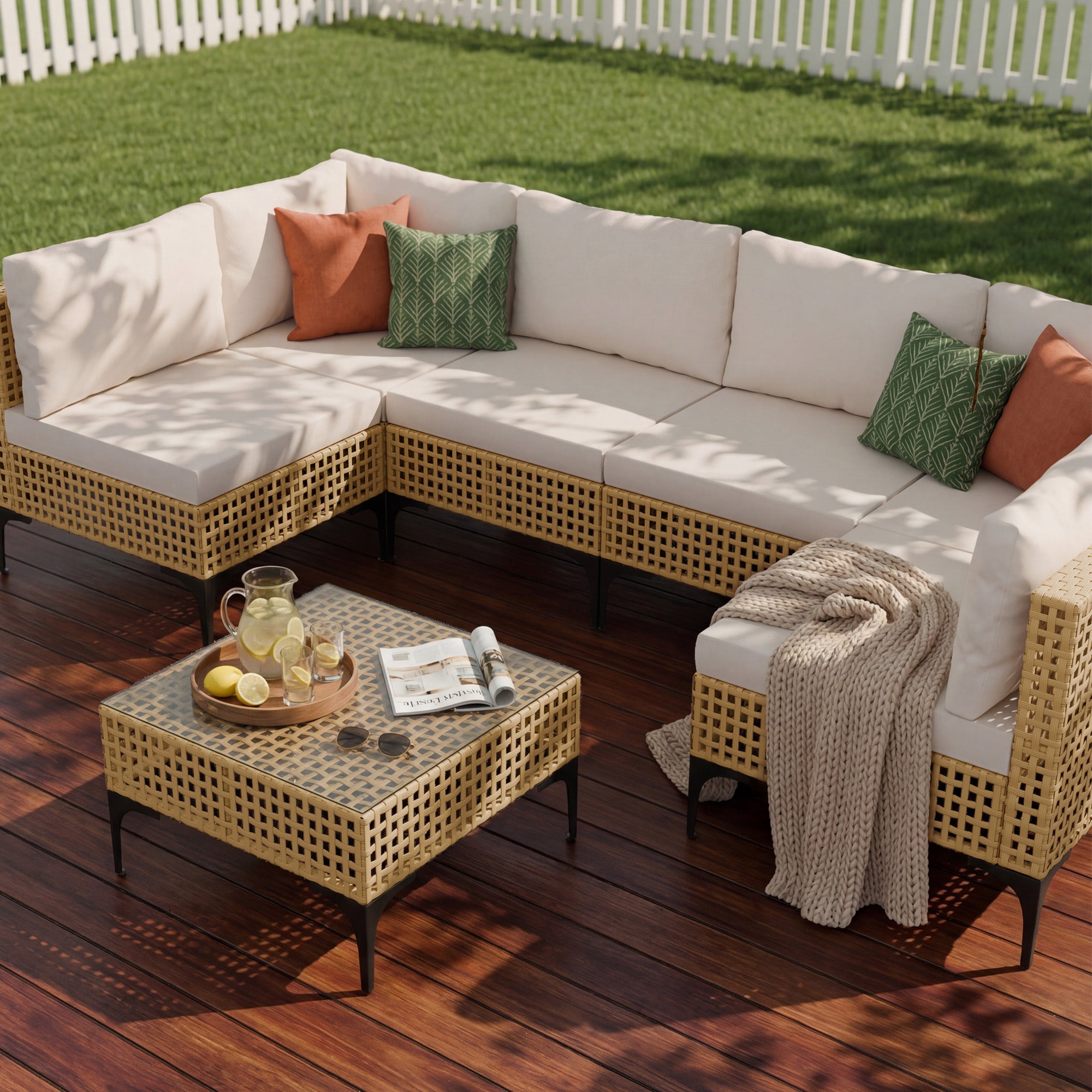 homall-patio-7-tlg-rattan-lounge-set-sofa-beige image 7