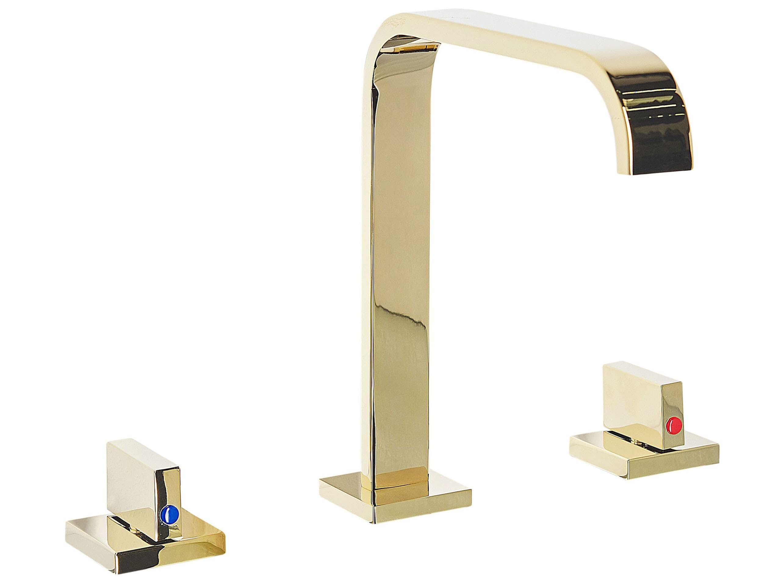 beliani-kagera-3-loch-waschbeckenarmatur-gold-gl-nzend image 1