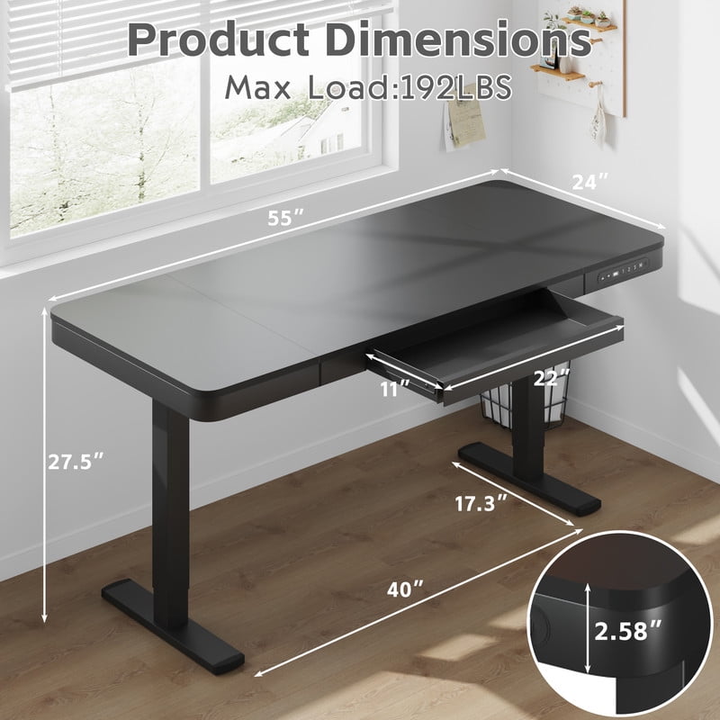 homall-standing-desk-schreibtisch-48-schwarz-h-henverstellbar image 5
