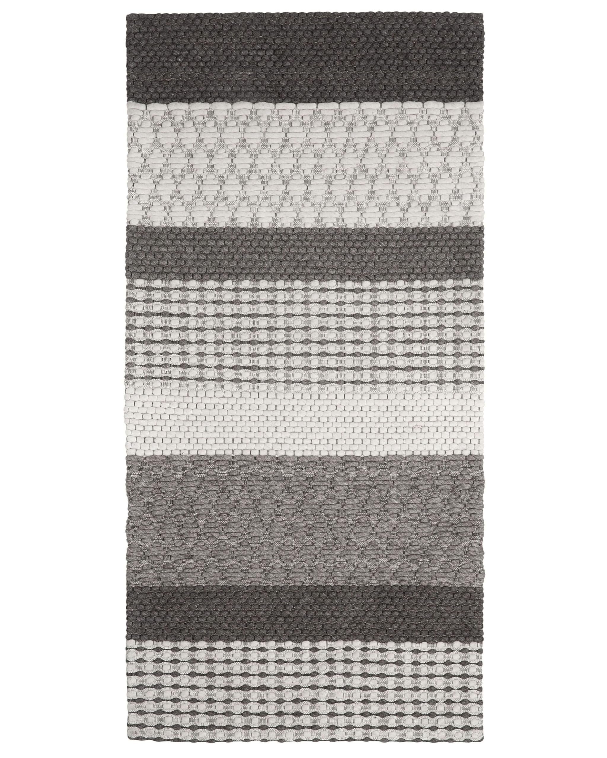 beliani-akkaya-teppich-80-x-150-cm-grau-streifen image 1