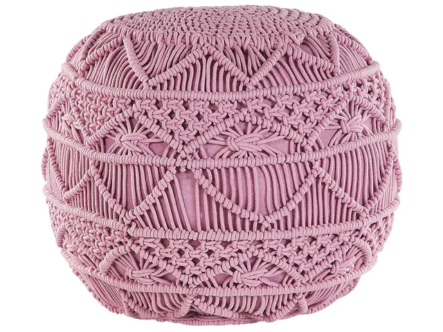 beliani-kayseri-pouf-40x40-cm-rosa-gestrickt-rund image 1