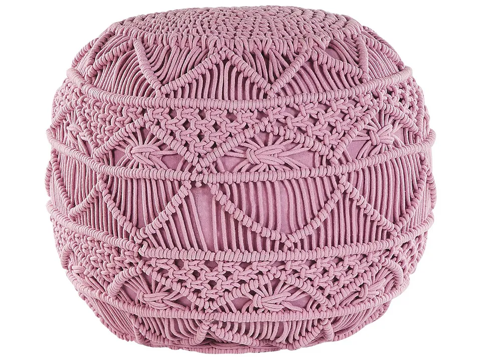 beliani-kayseri-pouf-40x40-cm-rosa-gestrickt-rund image 1