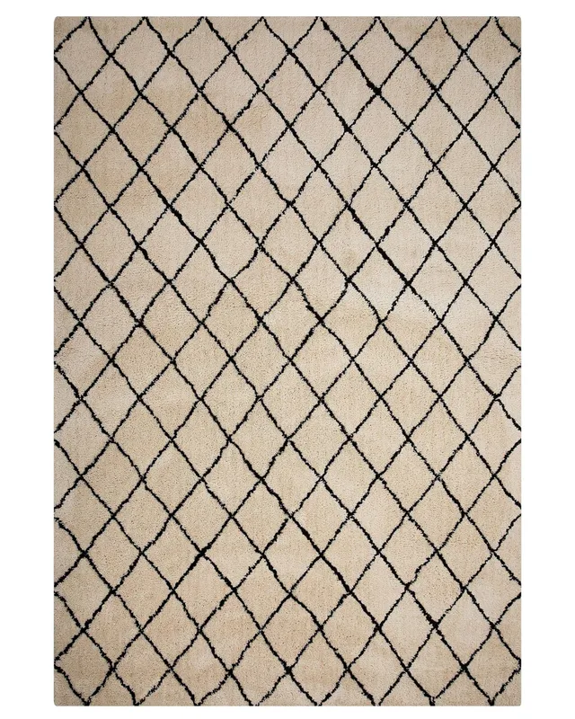 beliani-midyat-teppich-200x300-beige-schwarz-geometrisch image 1