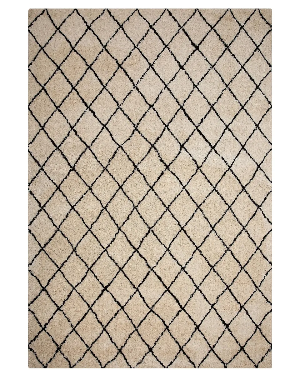 beliani-midyat-teppich-200x300-beige-schwarz-geometrisch image 1