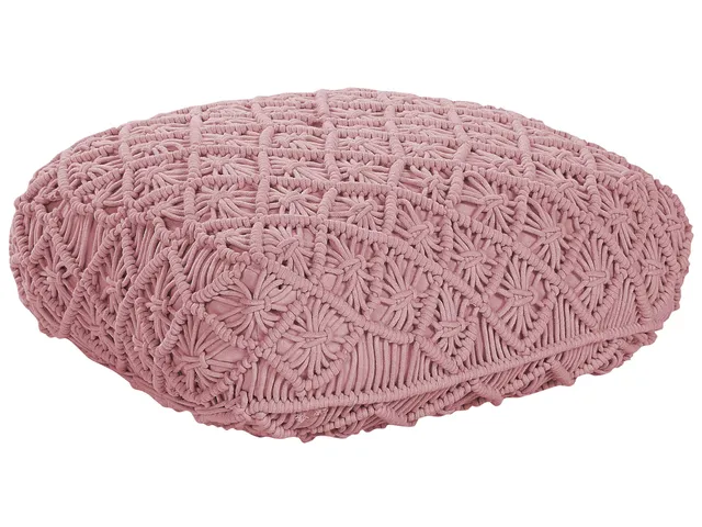 beliani-berrechid-bodenkissen-baumwolle-rosa-50x50-cm image 1
