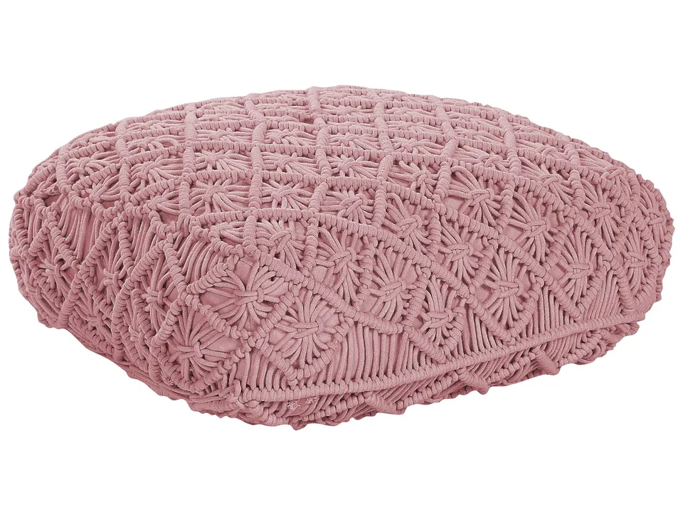 beliani-berrechid-bodenkissen-baumwolle-rosa-50x50-cm image 1