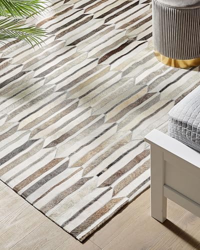 beliani-kulalar-leder-teppich-140x200-cm-beige-braun-patchwork image 7