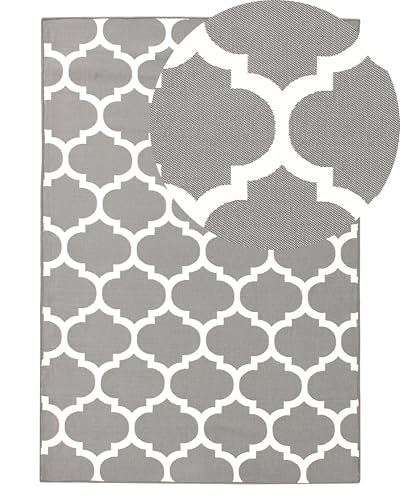 beliani-aksu-teppich-140x200-cm-grau-handgewebt-marokko-muster image 8