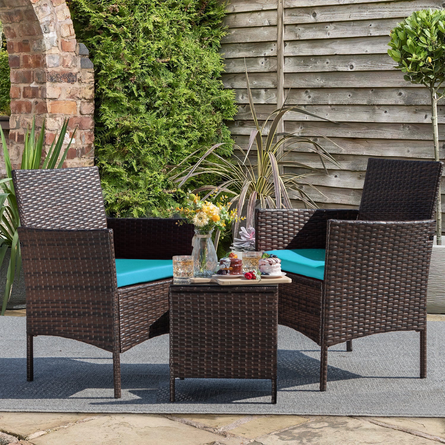 homall-patio-gartenm-bel-set-4-tlg-rattan-beige-kissen image 7