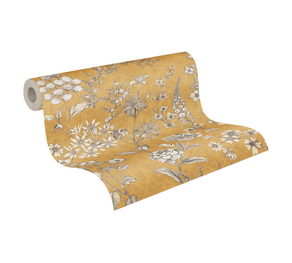 livingwalls-travel-styles-tapete-gelb-wei-floral-10-05m image 6