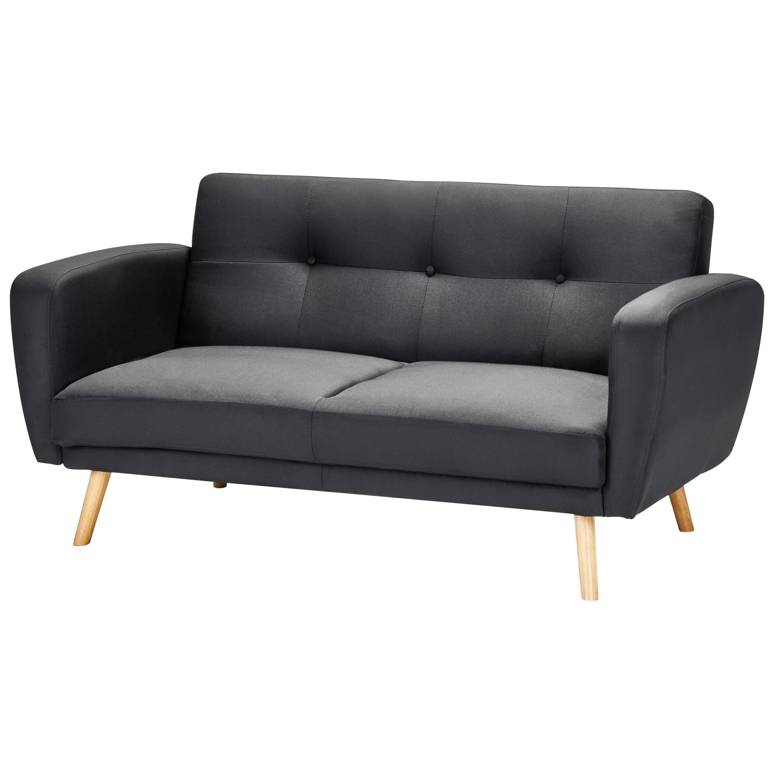 beliani-florli-2-sitzer-schlafsofa-schwarz-155-cm-stoff image 4