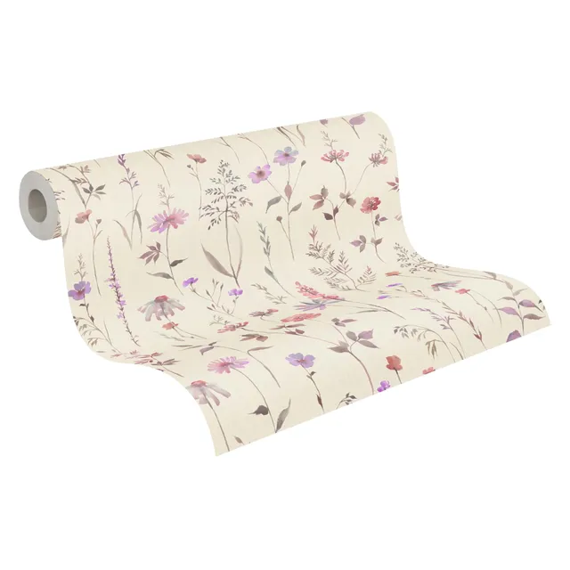 a-s-cr-ation-blumentapete-p-onien-creme-rosa-vliestapete-10-05x0-53m image 1