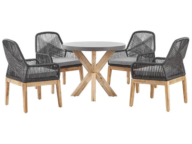 beliani-olbia-gartenset-tisch-rund-90-cm-4-st-hle-grau-beton image 1
