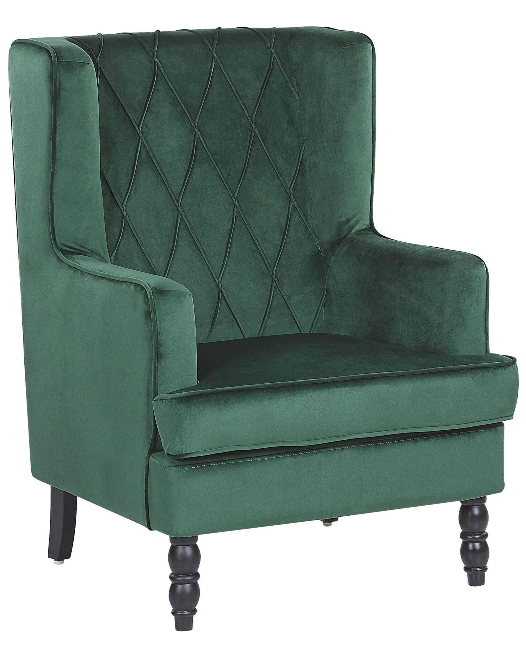 beliani-sandset-sessel-mit-hocker-samt-dunkelgr-n image 1