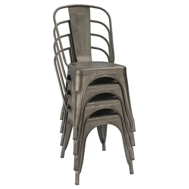 homall-metal-chair-barstool-metallstuhl-4er-set-gun image 1