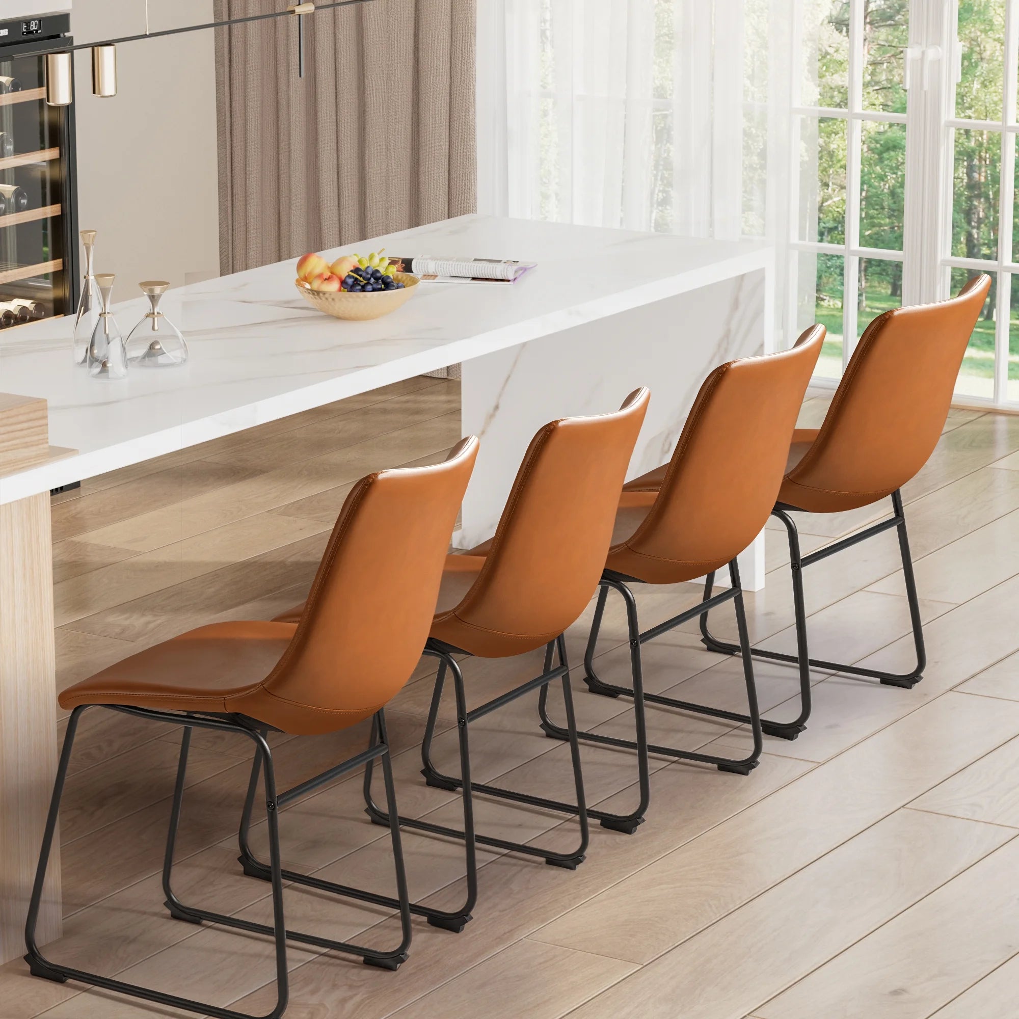 homall-bar-stool-barhocker-18-zoll-braun-2er-set-pu-leder image 3