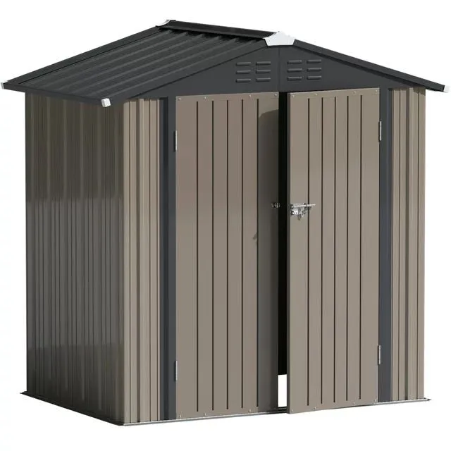homall-metal-shed-ger-tehaus-metall-braun-6x8 image 1