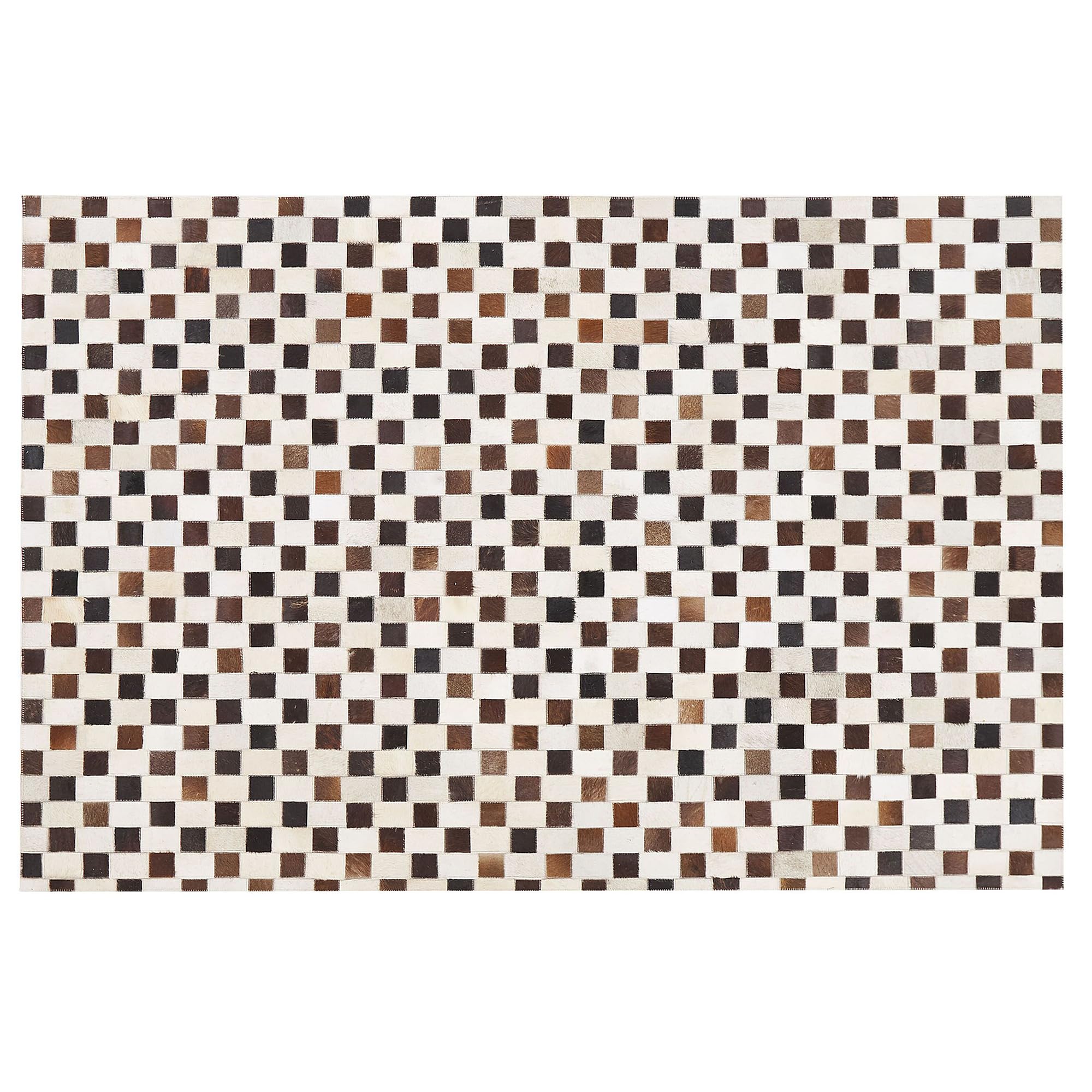 beliani-kayabey-kuhfell-teppich-140x200-braun-patchwork image 4