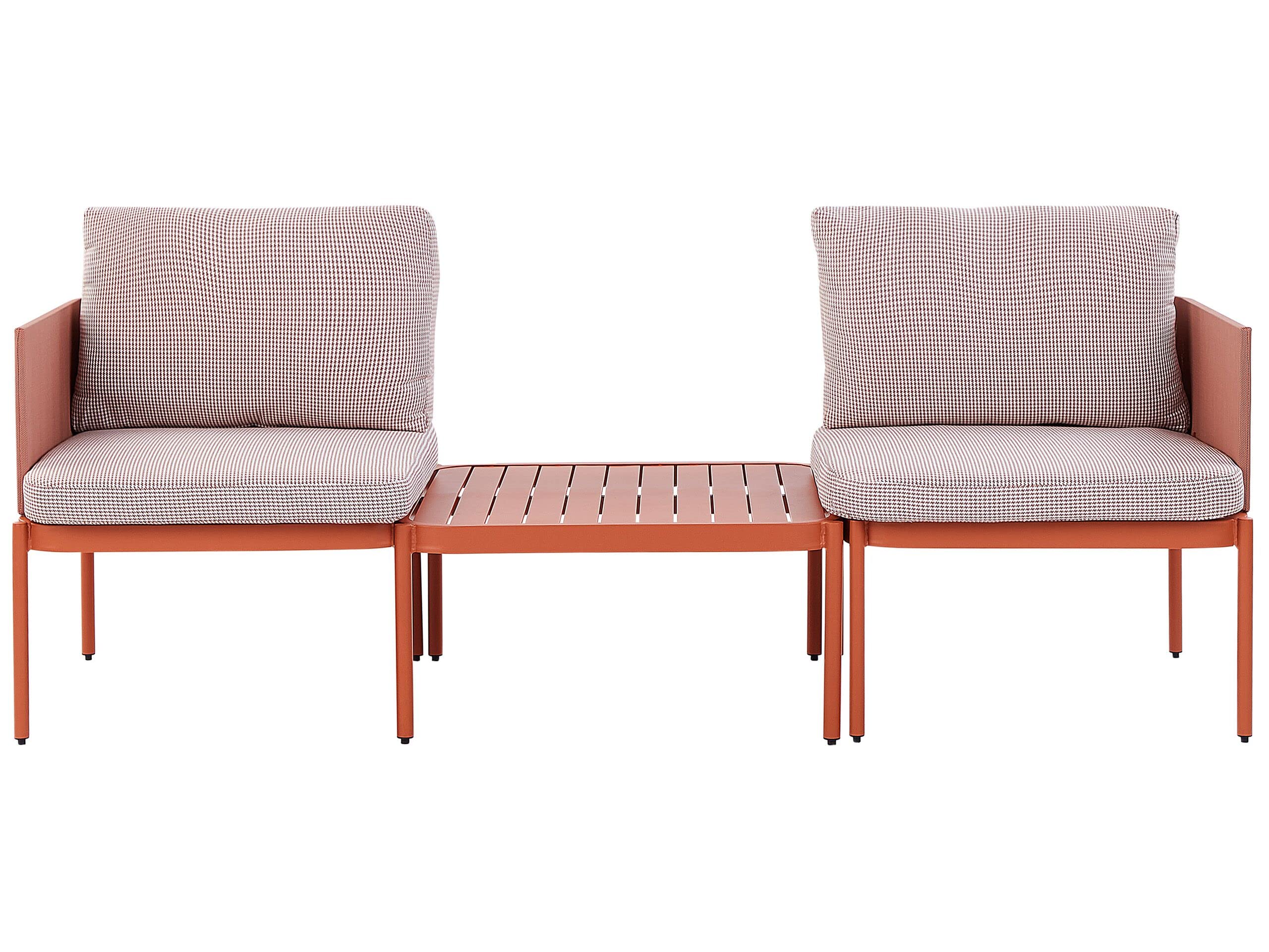beliani-terracina-lounge-set-orange-aluminium-2-sitzer-couchtisch image 1