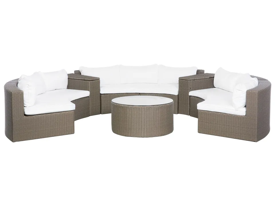 beliani-severo-lounge-set-rattan-braun-rund-9-sitzer-glas image 1