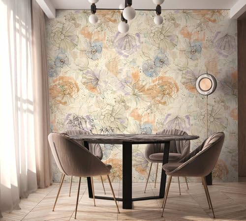 livingwalls-fototapeten-blumen-fototapete-beige-orange-1-59x2-8m image 8