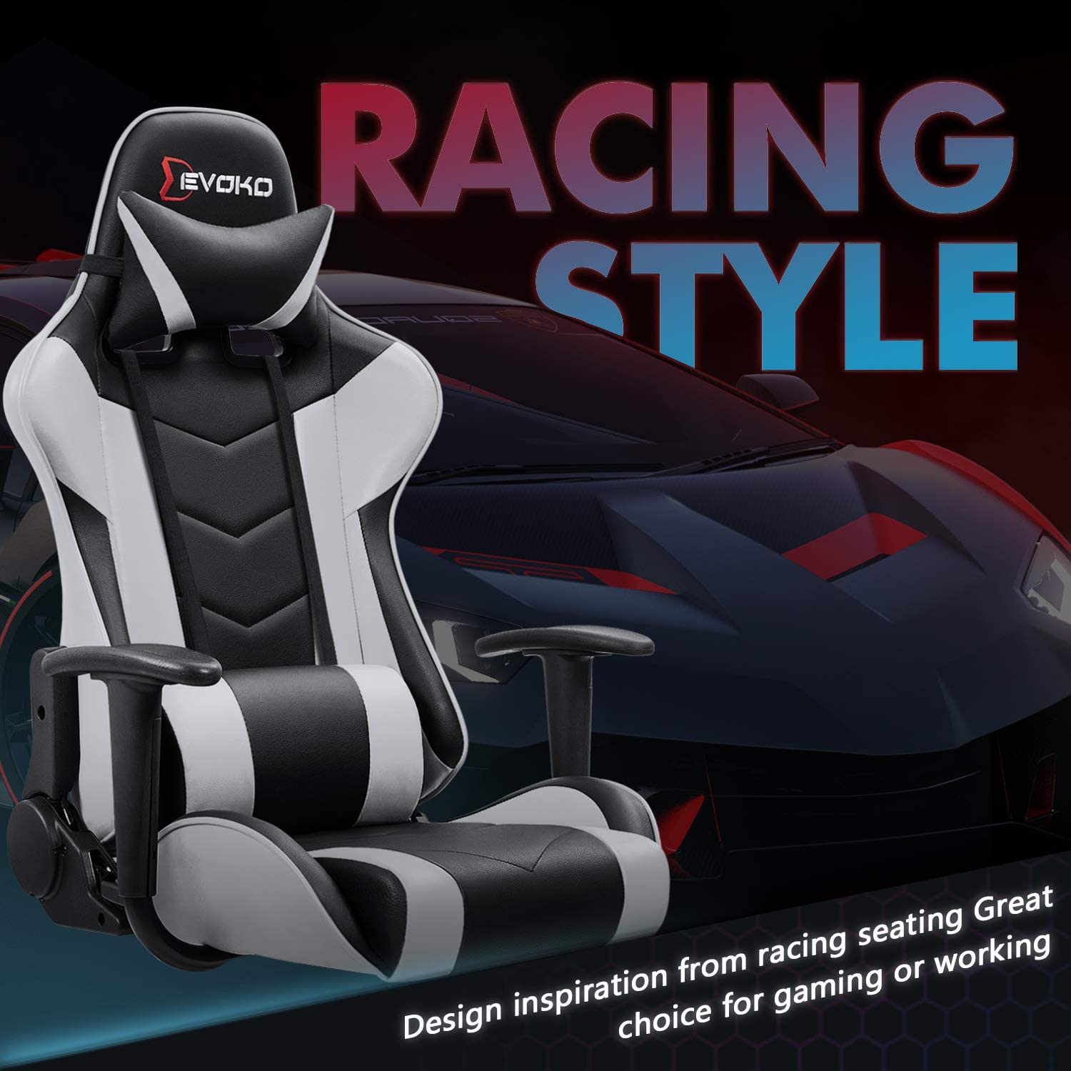 homall-gaming-chair-gamingstuhl-wei-kunstleder-drehbar image 3