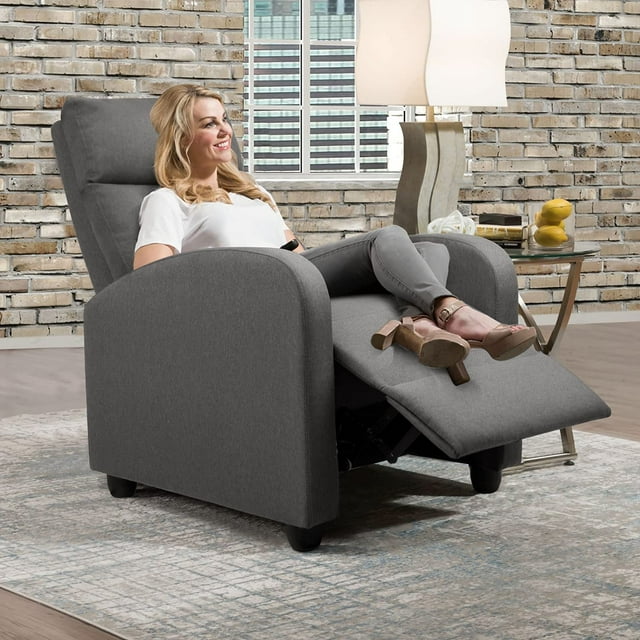 homall-recliner-chair-fernsehsessel-stoff-schwarz-massage image 2