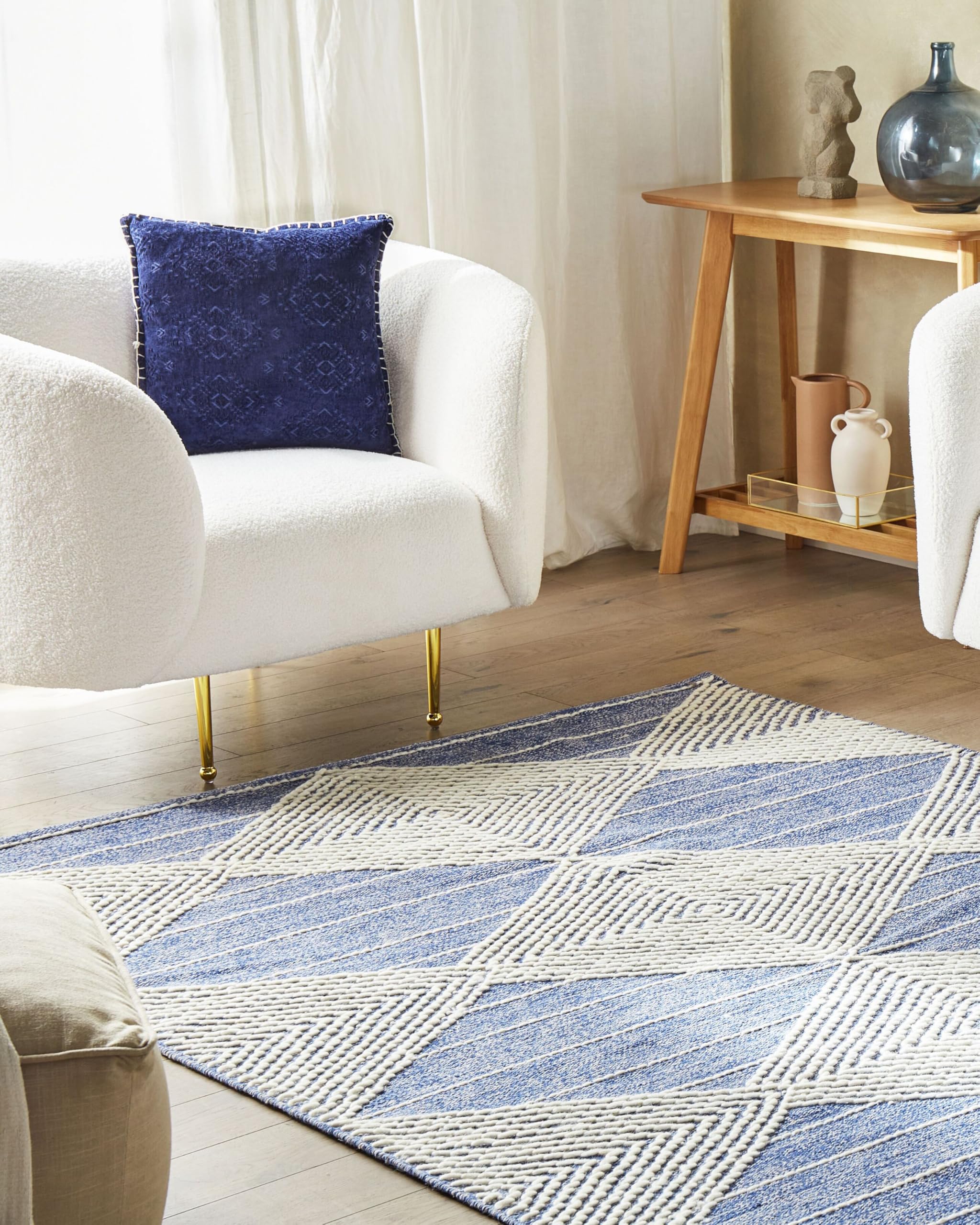 beliani-datca-teppich-wolle-beige-blau-200x200-cm image 2