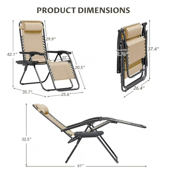 homall-patio-furniture-zero-gravity-liegestuhl-braun-2er-set image 3