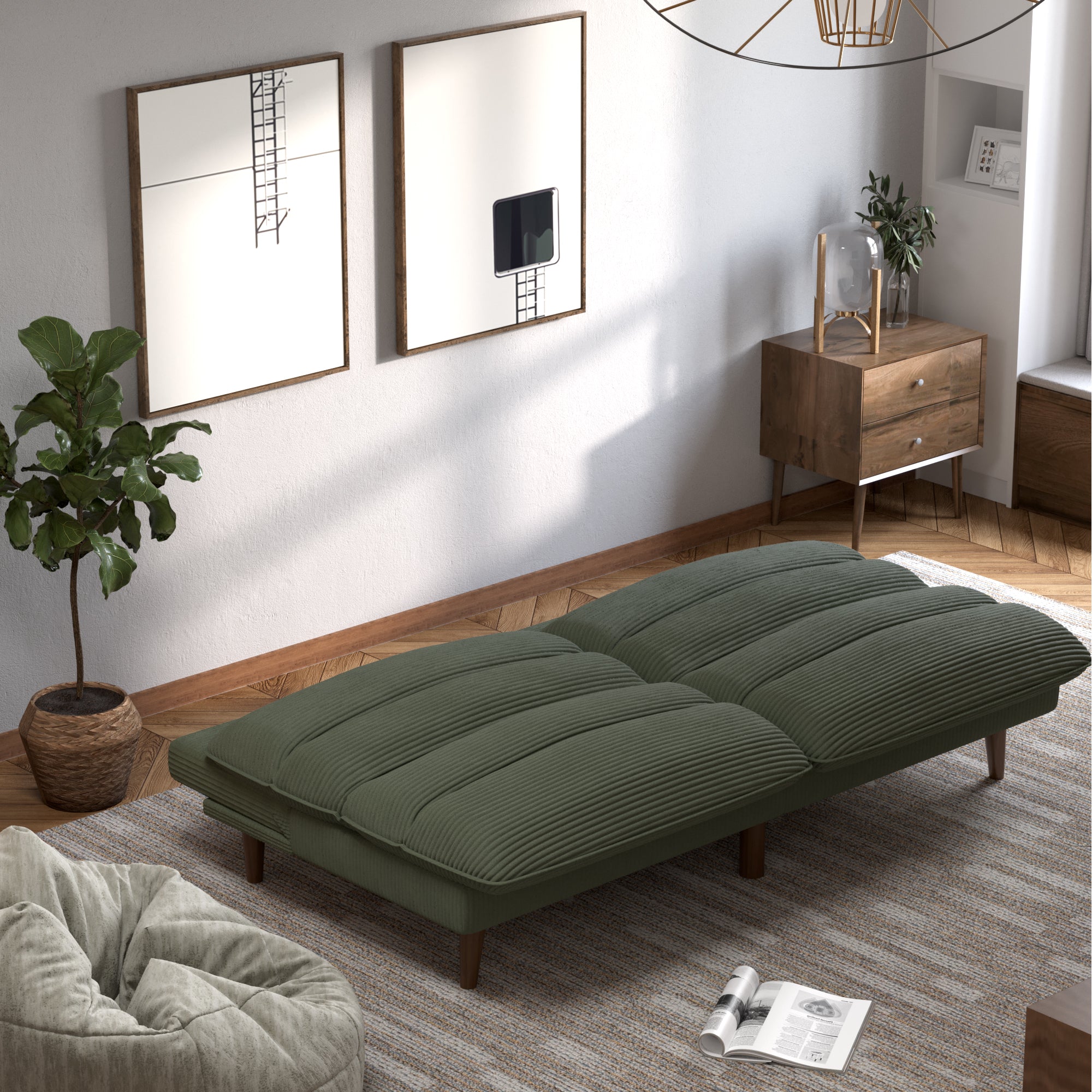 homall-sofa-schlafsofa-cord-2-sitzer-gr-n-verstellbar image 5