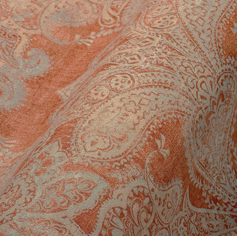 livingwalls-ornament-vliestapete-orange-t-rkis-10-05x0-53m image 1