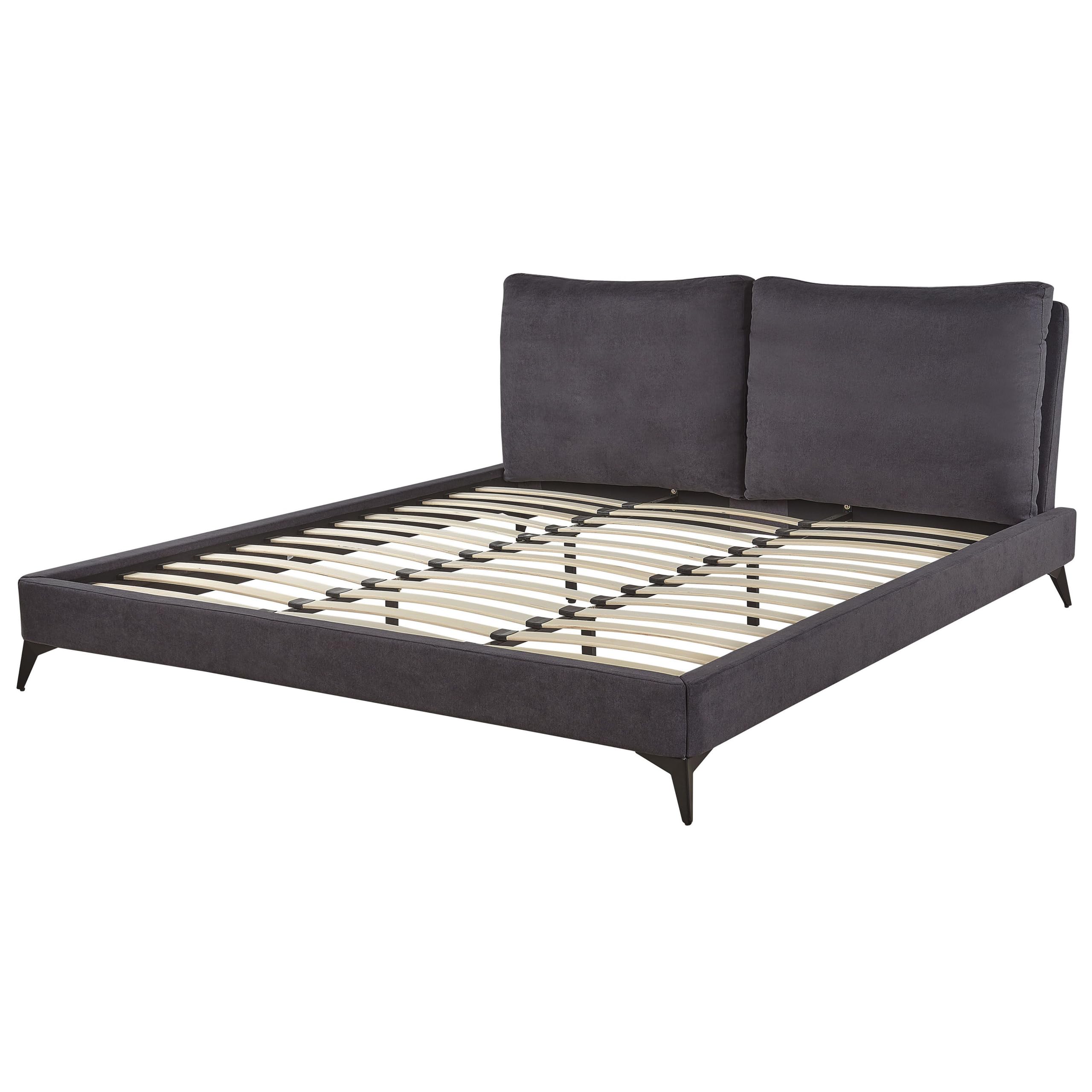 beliani-melle-polsterbett-180x200-dunkelgrau-chenille-lattenrost image 6