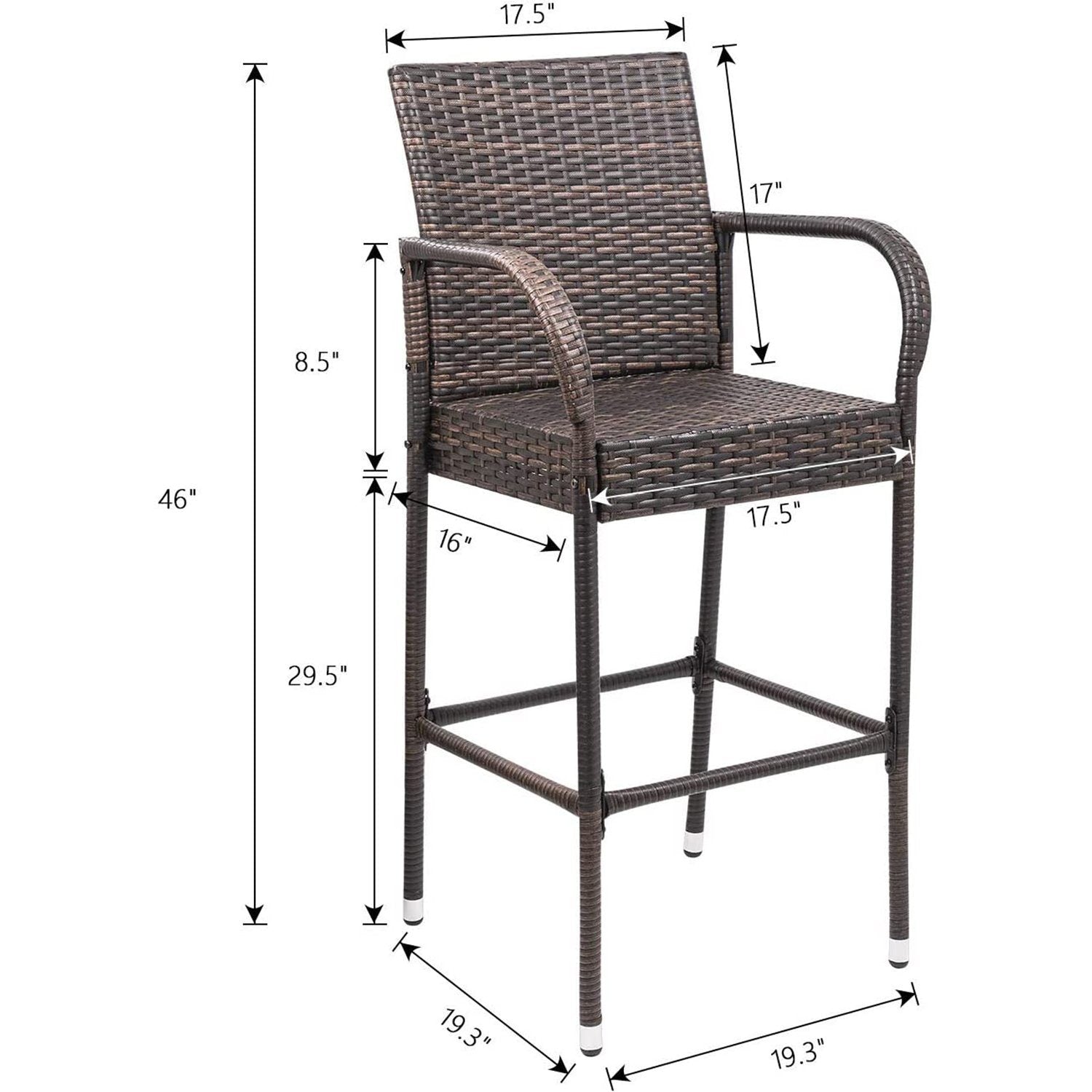homall-bar-stool-rattan-barhocker-braun-2er-set-fu-st-tze image 7