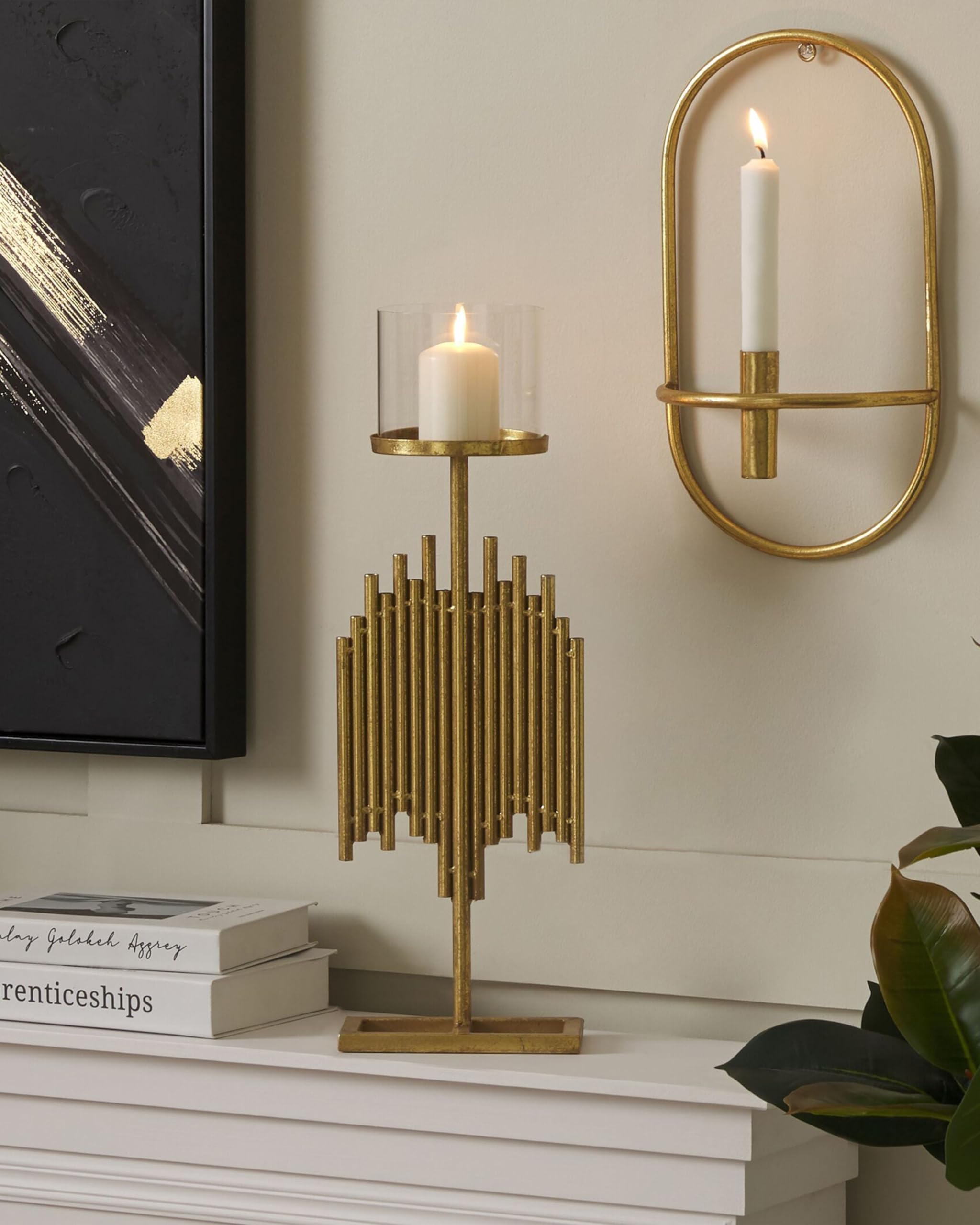 beliani-nias-kerzenst-nder-gold-glas-53cm-glamour image 2